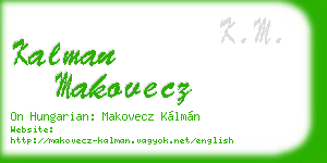 kalman makovecz business card