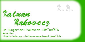 kalman makovecz business card